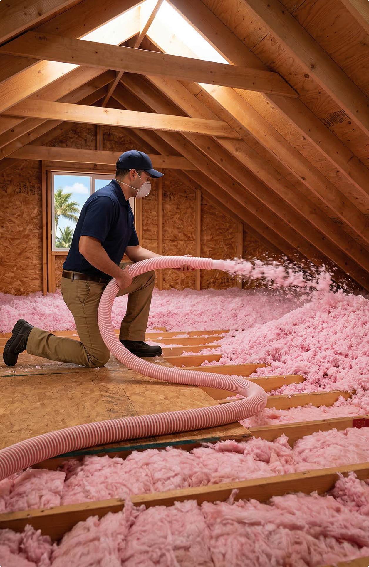 blown insulation process image change