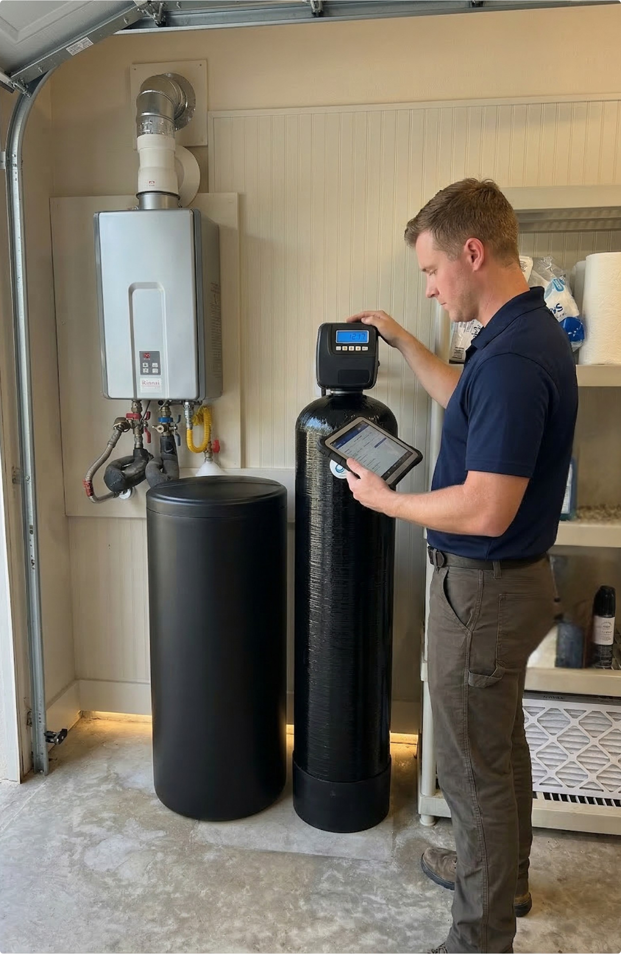 water softener install process image