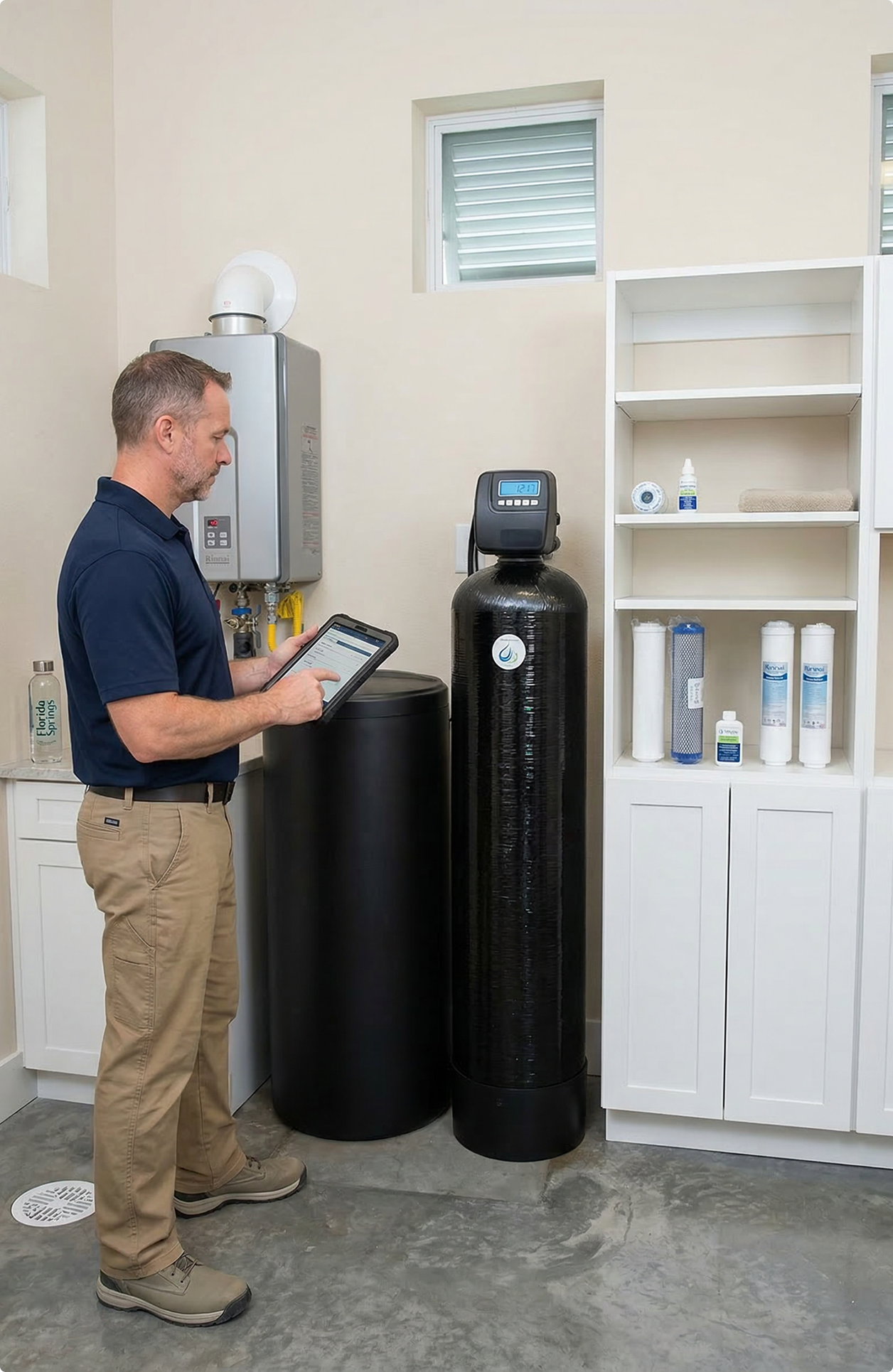 water softener repair process image