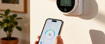 Veteran Air Technician Installing AC Thermostat On Sarasota Home Exterior